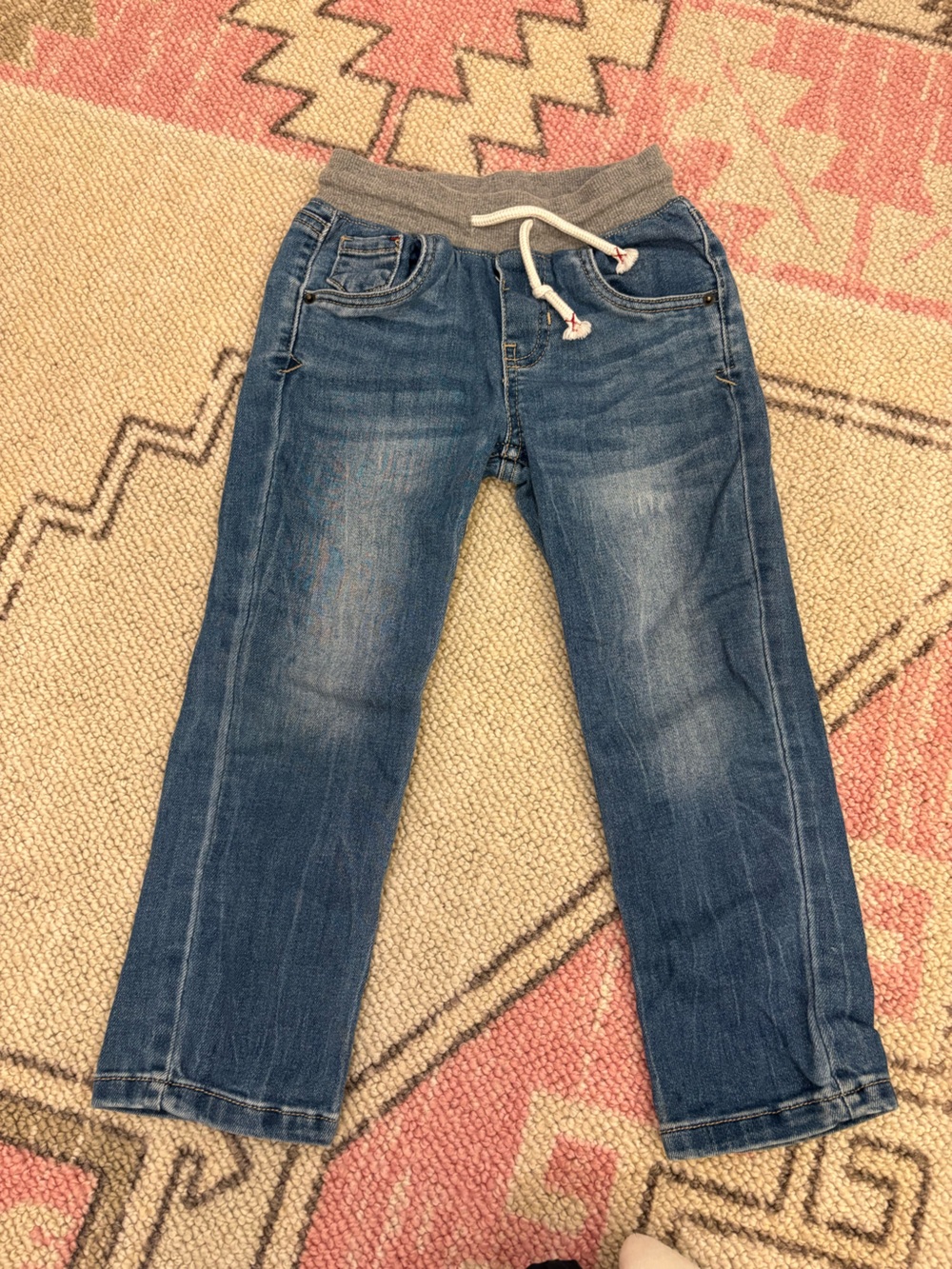 Cat & Jack Pull-On Jeans with Gray Waistband - Blue